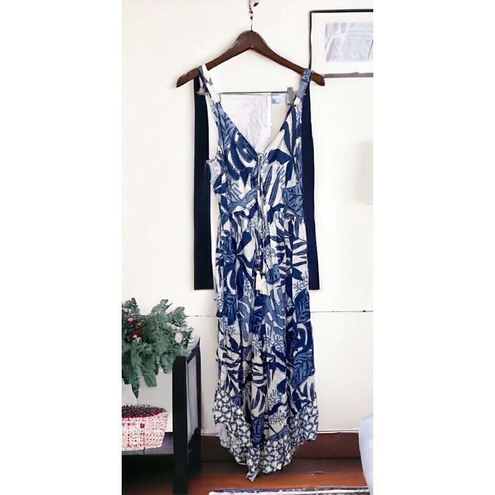 GOA by JAPNA Blue Jumpsuit floral Women’s Size Large